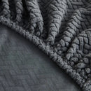 Gray & white jacquard velvet sofa cover living room stretch slipcover