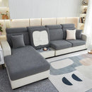 Gray & white jacquard velvet sofa cover living room stretch slipcover