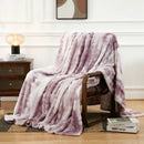 Gray & white tie-dye fuzzy faux fur blanket bedroom throw