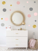 Watercolor Polka Dots - Fabric Nursery Wall Art Decals