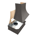 Stained Gray Range Hood With Curved Front, Brass Strapping and Buttons - 30", 36", 42", 48", 54" and 60" Widths Available