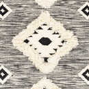 Gardner Cream on Gray Wool Tassel Rug - Clearance
