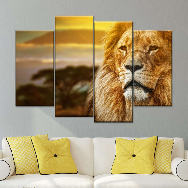 Lion In African Safari Wall Art