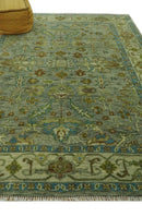 Green 8x10 Hand Knotted Antique Design Traditional Oriental Oushak wool area rug