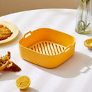 Green and black silicone air fryer pot – kitchen baking tray