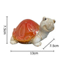 Green and cream ceramic cute turtle statue tray for living room decor