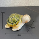 Green and cream ceramic cute turtle statue tray for living room decor