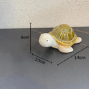 Green and cream ceramic cute turtle statue tray for living room decor