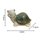 Green and cream ceramic cute turtle statue tray for living room decor