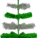 Green & Silver Layered Tinsel Christmas Tree