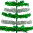 Green & Silver Layered Tinsel Christmas Tree