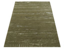 Green and Silver Modern Abstract Hand loom 5x7 wool and Art Silk Area Rug