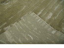 Green and Silver Modern Abstract Hand loom 5x7 wool and Art Silk Area Rug
