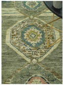 Green and Teal Traditional Hand Knotted 8x10 wool area rug