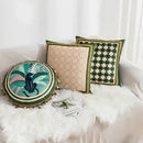 Green and white geometric tufted embroidery cushion cover living room