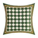 Green and white geometric tufted embroidery cushion cover living room