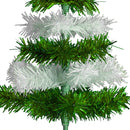 Green & White Layered Tinsel Christmas Tree