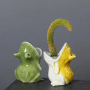 Green and yellow ceramic cute frog succulent flower pot garden decor