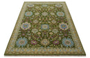 Green, Beige and Purple 8x10 Hand Knotted Traditional Oushak wool area rug