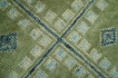 Green, Blue and Gray Hand Knotted Traditional Heriz 8x10 wool area rug