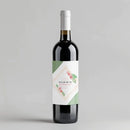 Green Blush Floral Bridesmaid Wine Label