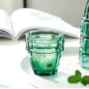 Green cactus glass mug kitchen drinking cup with textured ridges