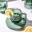 Green cactus glass mug kitchen drinking cup with textured ridges