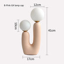 Green ceramic double frosted glass table lamp for bedroom