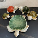 Green ceramic turtle statue desk decoration bedroom trinket dish