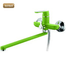 Green & chrome bath shower faucet set with handheld – bathroom