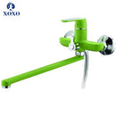 Green & chrome bath shower faucet set with handheld – bathroom