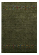 Green Contemporary Design Hand Loomed Wool Area Rug