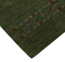 Green Contemporary Design Hand Loomed Wool Area Rug