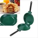 Green double sided pancake frying pan kitchen omelet maker