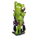 Green frog family statue set living room resin figurine