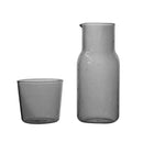 Green glass 550ml bedside water carafe and tumbler set bedroom