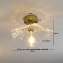 Green glass leaf copper nordic ceiling lamp for living room