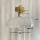 Green glass leaf copper nordic ceiling lamp for living room