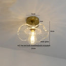 Green glass leaf copper nordic ceiling lamp for living room