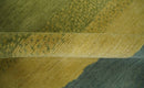 Green, Gold and Teal Modern Stripes Design Hand knotted 6x8 wool Area Rug