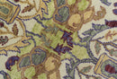 Green, Ivory And Gold Transition Hand Knotted Custom Made wool area rug
