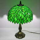 Green Leaf Tiny Tiffany-Style Lamp | Glass Tabletop