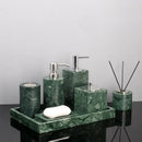 Green marble bathroom set with gold accents bathroom accessories