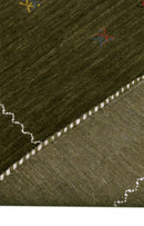 Green Modern Design Hand Loomed Wool Area Rug