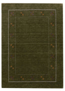 Green Modern Gabbeh Border Design Hand Loomed Wool Area Rug