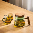 Green mountain glass tea cup set dining room heat resistant glass