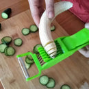 Green plastic 2-in-1 peeler slicer – kitchen carrot round cutter