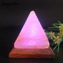 Green pyramid himalayan crystal usb salt night light bedroom decor