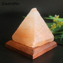 Green pyramid himalayan crystal usb salt night light bedroom decor