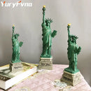 Green statue of liberty desk model office decor set
